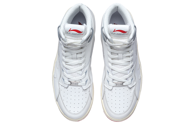 Li Ning 937 Vintage Basketball Shoes Unisex High Top Ecru