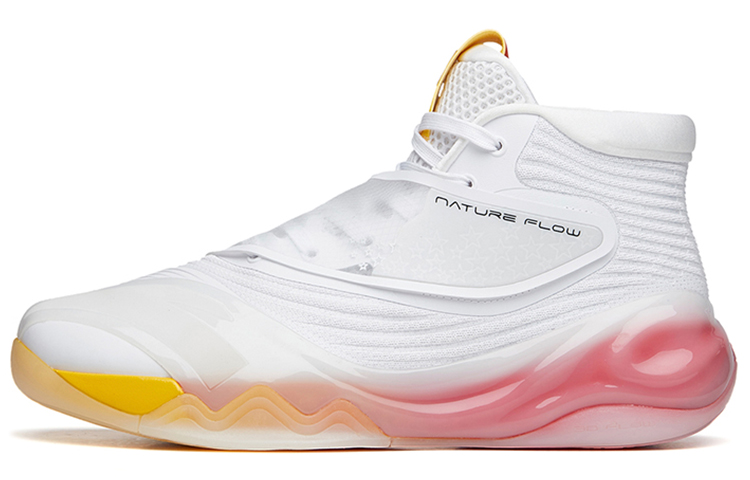 Anta KT6 Star Logo Slip Resistant Abrasion Resistant High top Basketball Shoes Men’s White Yellow Red