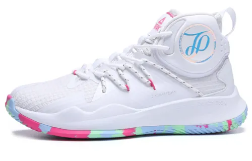 Peak Parker Generation, simple and comfortable, shock-absorbing, non-slip, wear-resistant, breathable and lightweight, high-top basketball shoes, men's white and blue