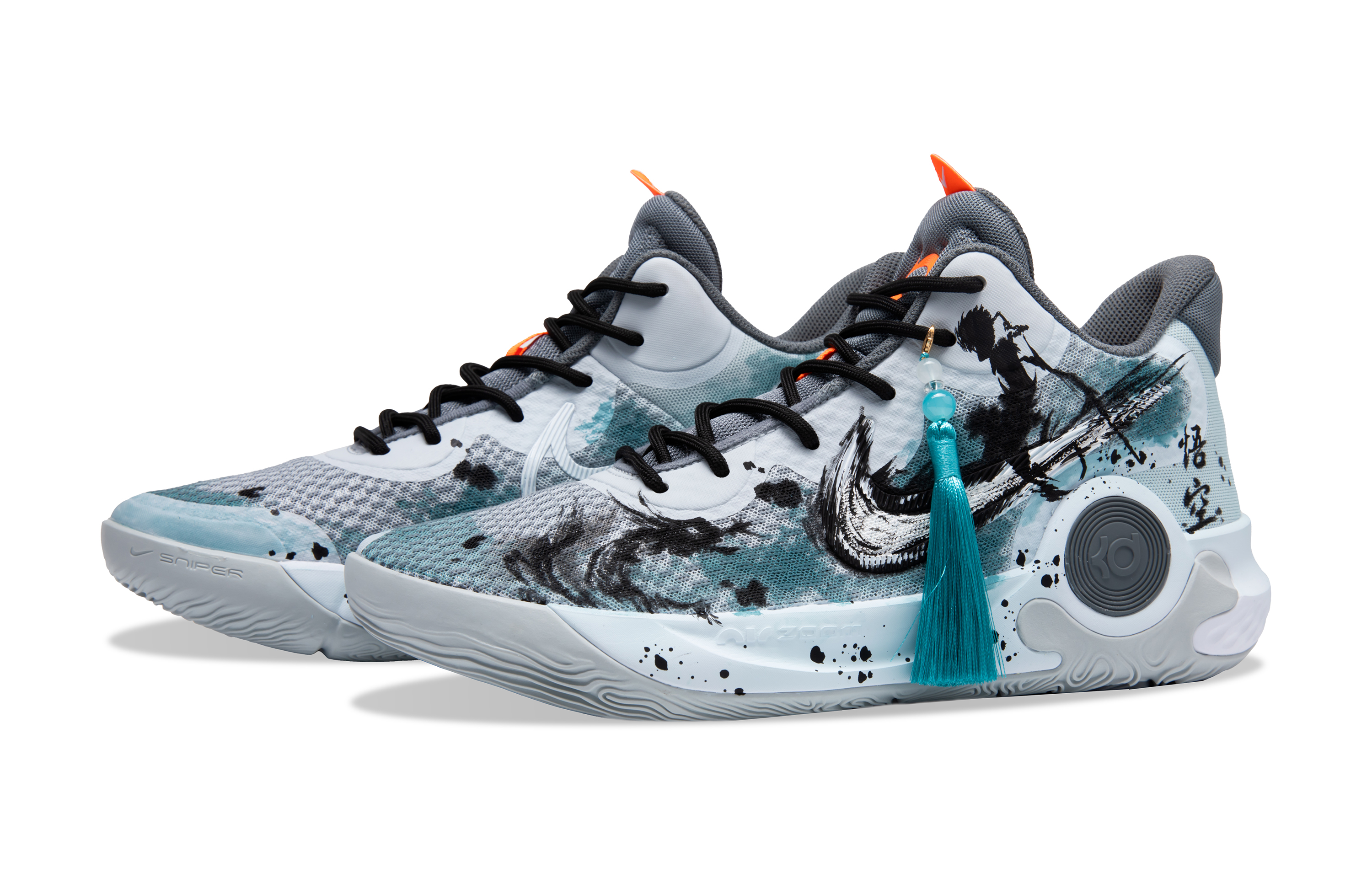 Nike KD Trey 5 IX Fighting The Holy Sun Slip Resistant Abrasion Resistant Mid top Basketball Shoes Unisex Cyan Black