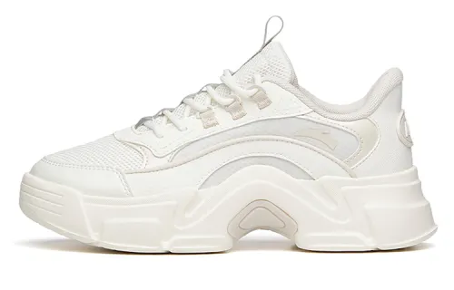 ANTA Chunky Sneakers Women's Low Top Ivory White/Mud Gray