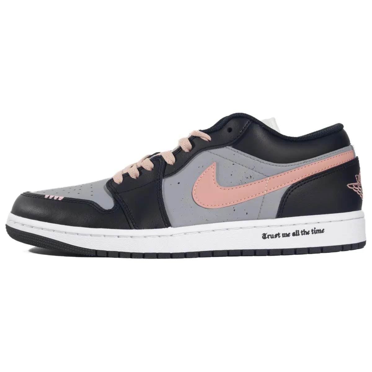 Jordan Air Jordan 1 Low top Vintage Basketball Shoes Men's Black Pink