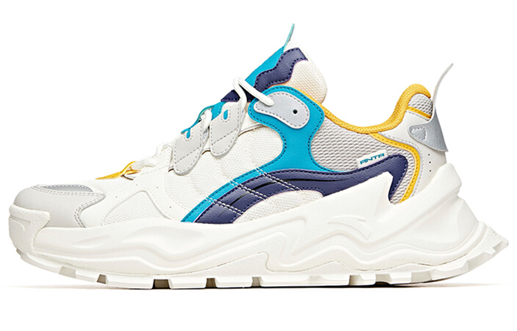 Anta Lifestyle Collection Fiery Flame Cushioning Low top Chunky Sneakers Men's White Gray Blue