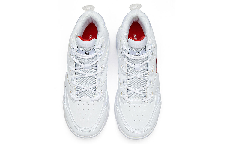 361° Mesh, Synthetic Leather Cushioning Slip Resistant Abrasion Resistant Mid top Basketball Shoes Women’s White Red