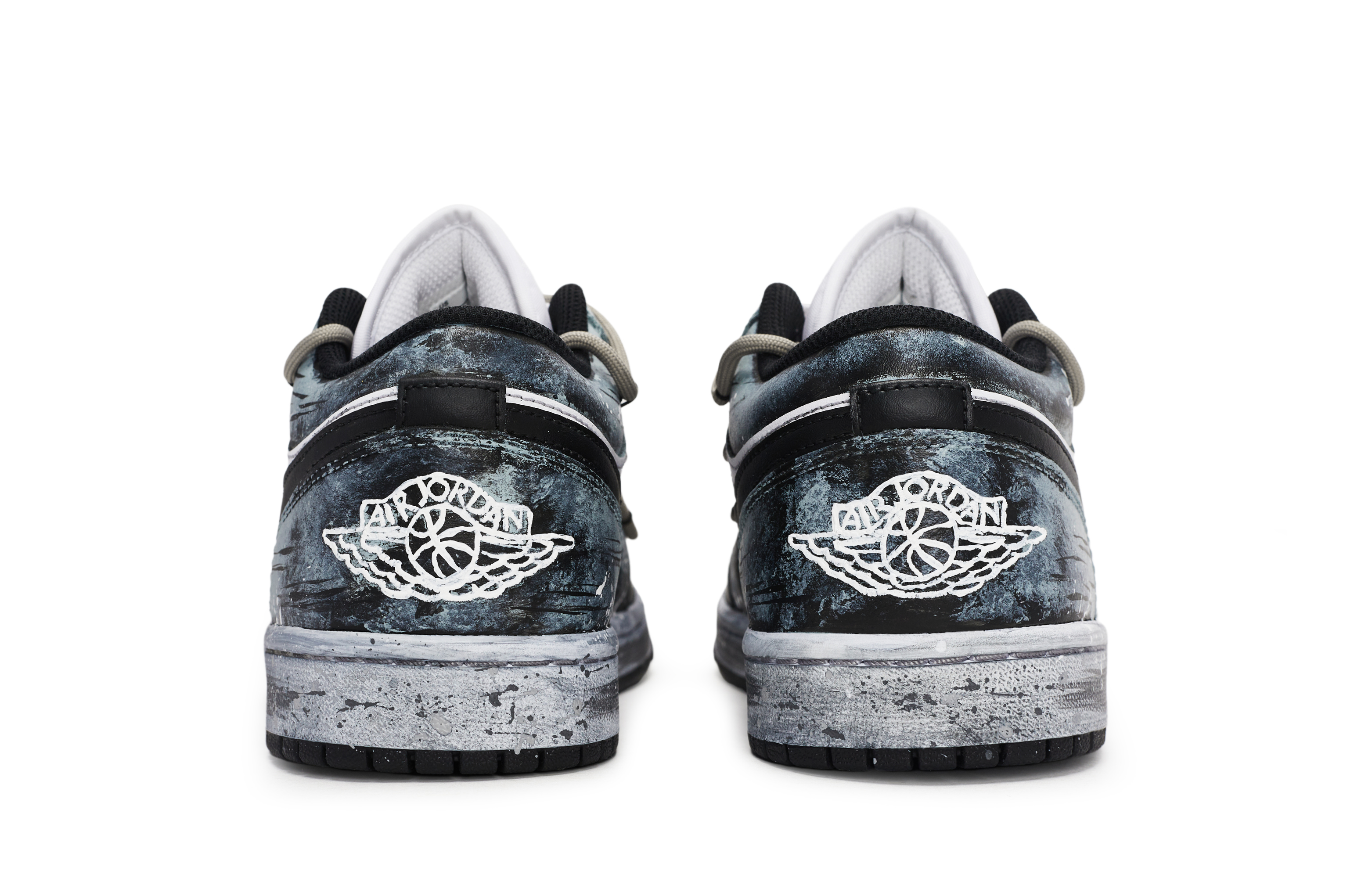 Jordan Air Jordan 1 Vintage Basketball Shoes Unisex Low Top Black/White/Gray