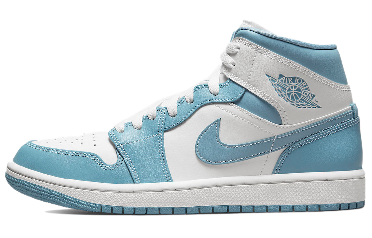 Jordan Air Jordan 1 mid \"unc\" Trendy Mid-top Retro Basketball Shoes Women's White North Carolina Blue