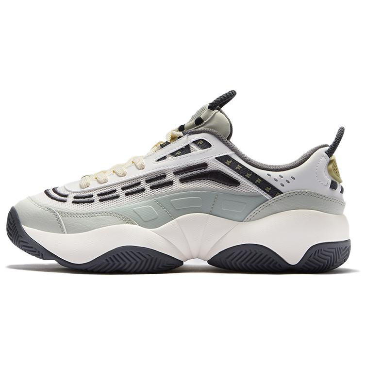 FILA FUSION FIRE Flame Shoes Abrasion Resistant Low top Vintage Basketball Shoes Men’s White Gray