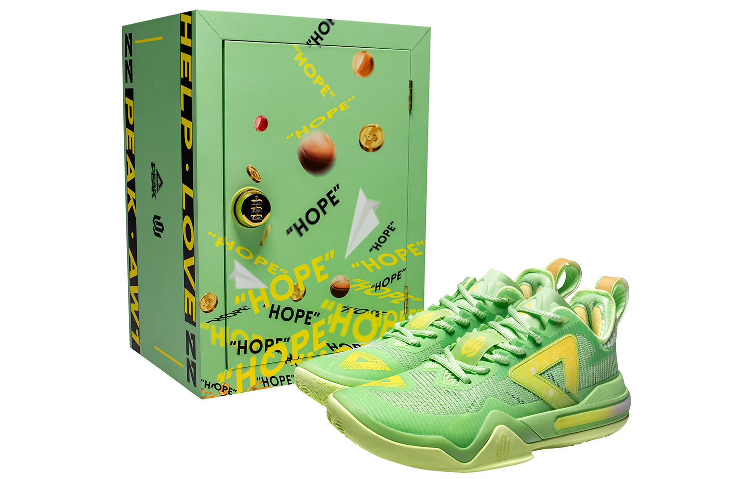 PEAK Andrew Wiggins AW1 Cushioning Slip Resistant Abrasion Resistant Low top Basketball Shoes Men’s Teal Box Included