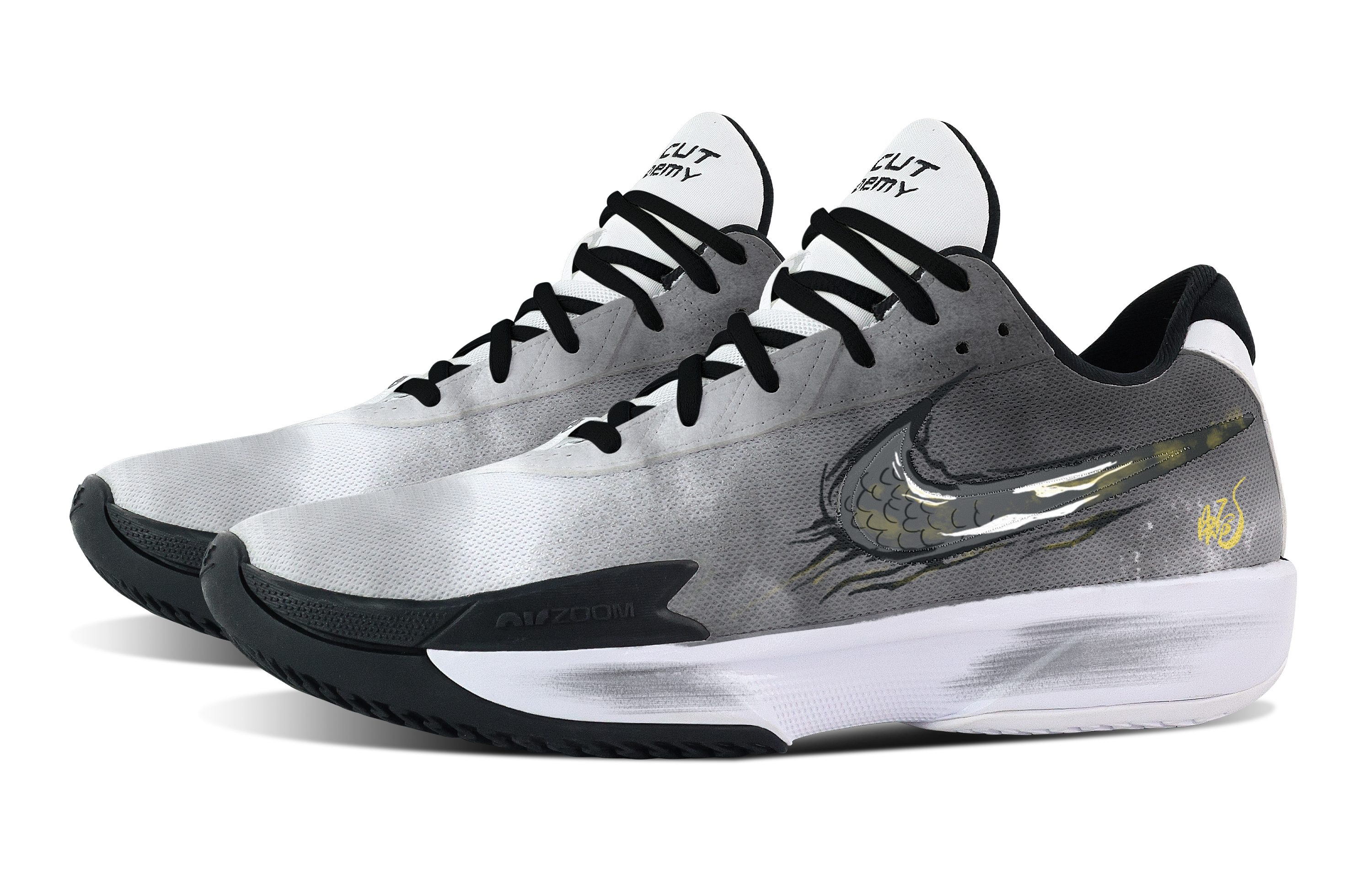 Nike Air Zoom G.T. Cut Academy Basketball Shoes Unisex Low Top Yellow/White