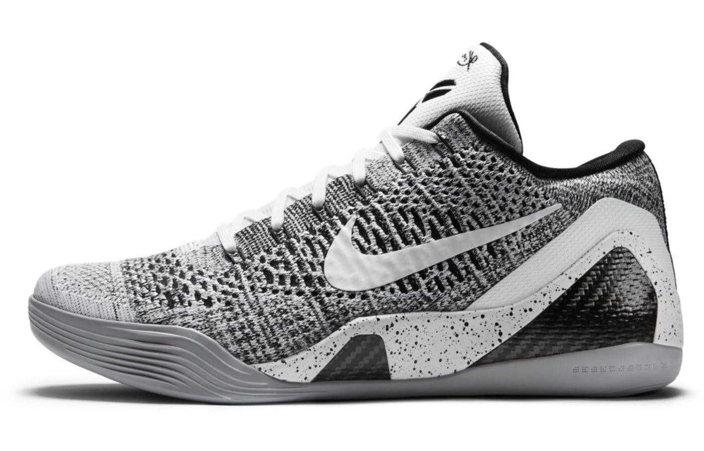 Nike Kobe 9 Elite Low Beethoven Kobe 9 Beethoven low-top basketball shoes men's white black wolf gray