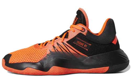 Adidas D.O.N. Issue #1 Mitchell shock-absorbing support low-top basketball shoes men's black and orange color matching foreign version