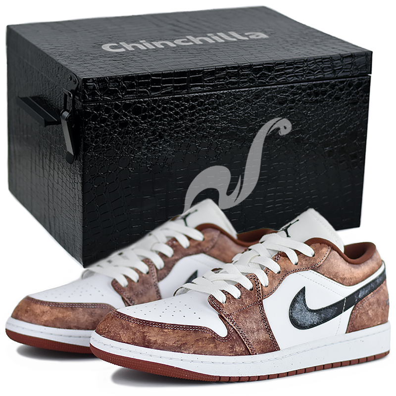 Jordan Air Jordan 1 Low top Vintage Basketball Shoes Unisex Brown Red