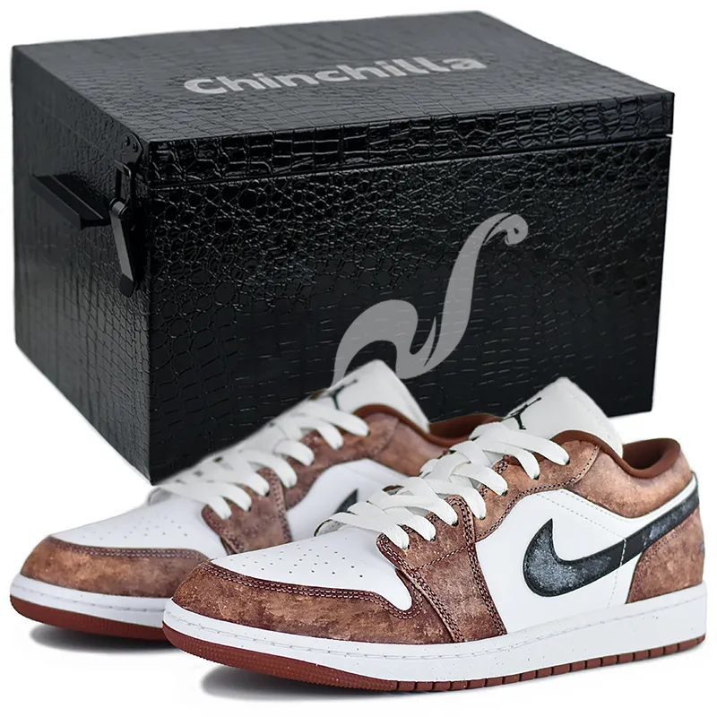 Jordan Air Jordan 1 Low top Vintage Basketball Shoes Unisex Brown Red