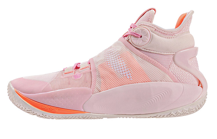 Li Ning SONIC 9 Cushioning Slip Resistant Abrasion Resistant Coverage Support High top Basketball Shoes Men’s Pink