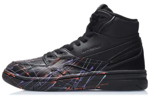Li Ning 937 Deluxe Hi Synthetic Leather, Top Grain Cow Leather Cushioning Slip Resistant Abrasion Resistant Rebound
