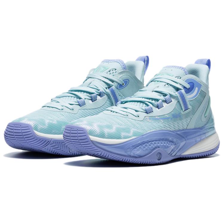 QIAODAN Poisonous Fangs Lite Slip Resistant Low top Basketball Shoes Men’s Powder Blue Aster