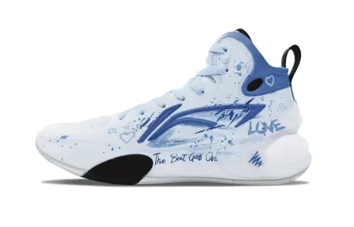 Li Ning YuShuai 17 Slip Resistant Abrasion Resistant High top Basketball Shoes Men's Blue White