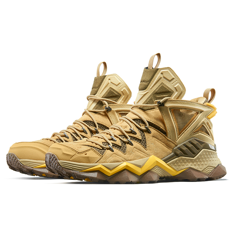 RAX Lightweight, Breathable, And Slip Resistant Mid top Outdoor Shoes Men’s Brown Yellow