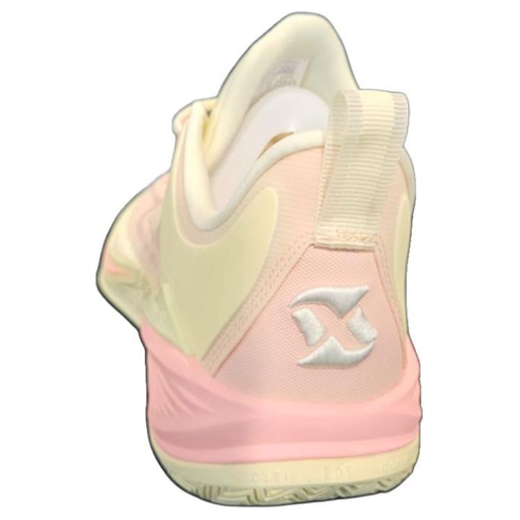 Erke Qianxun, Qidan Cushioning, Wear Resistant Low top Basketball Shoes Men’s Cream Pink