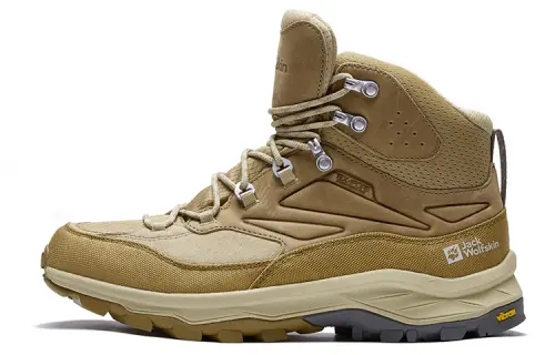 Jack Wolfskin Comfortable and Versatile Waterproof Breathable High Top Hiking Shoes Men's Gray Yellow