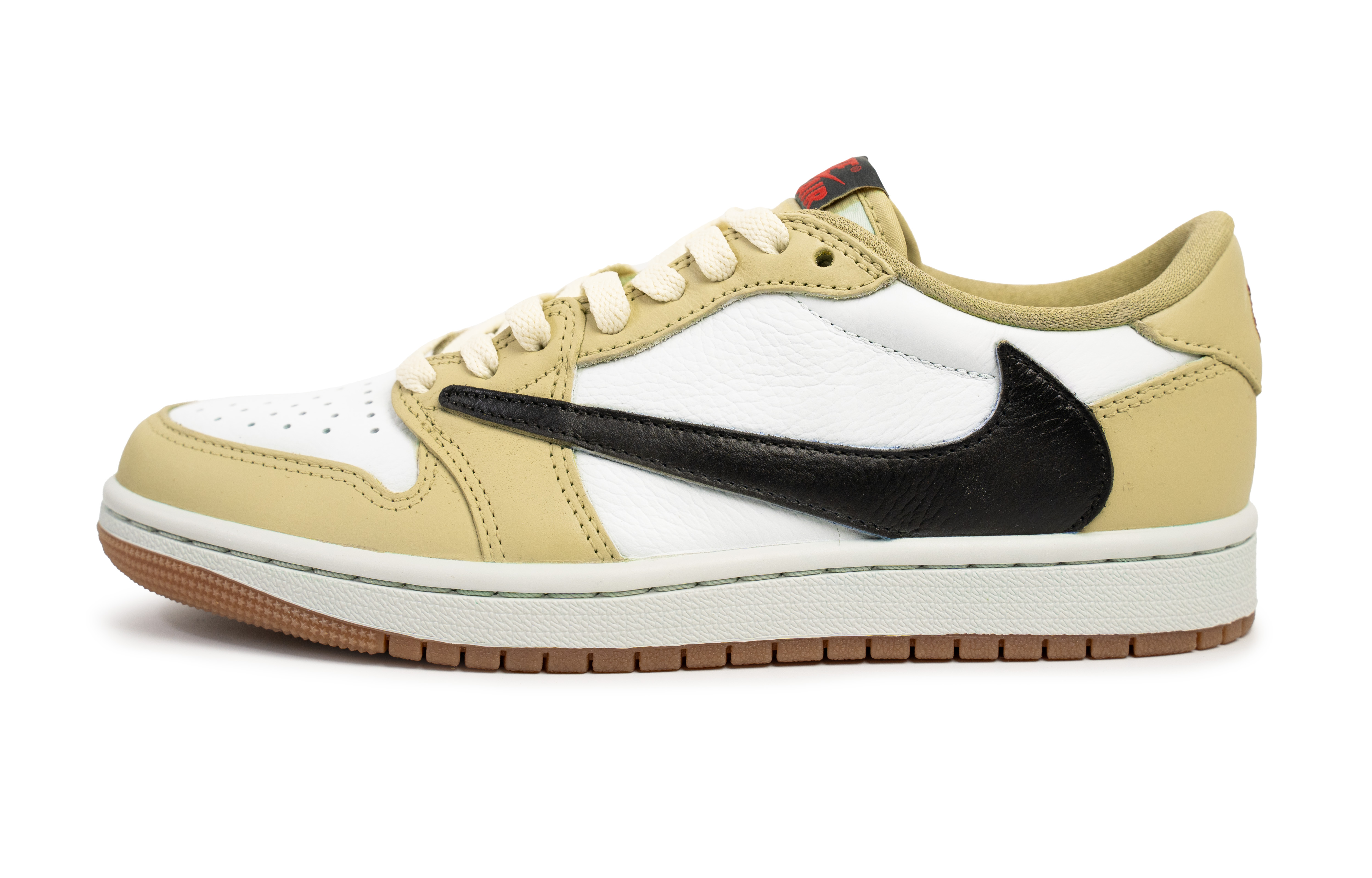 Jordan Travis Scott X Air Jordan Cushioning Slip Resistant Low top Vintage Basketball Shoes Unisex Black White Brown