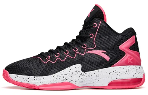 Anta KT3 team model, fabric TPU, shock-absorbing, non-slip, wear-resistant, mid-top practical basketball shoes, men's black pink