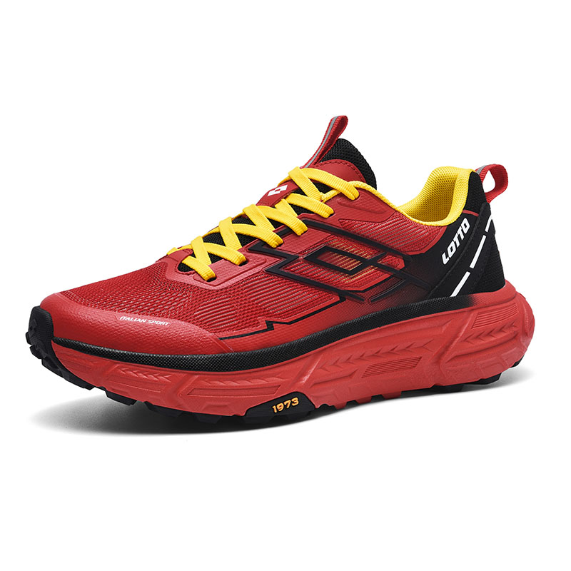 LOTTO Slip Resistant, Abrasion Resistant, Breathable, Lightweight Low top Hiking Shoes Men’s Red Black