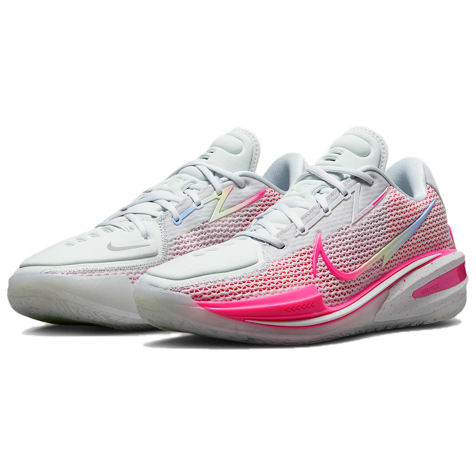 Nike Air Zoom G.T. Cut 1 Slip Resistant Abrasion Resistant Low top Basketball Shoes Unisex White Pink