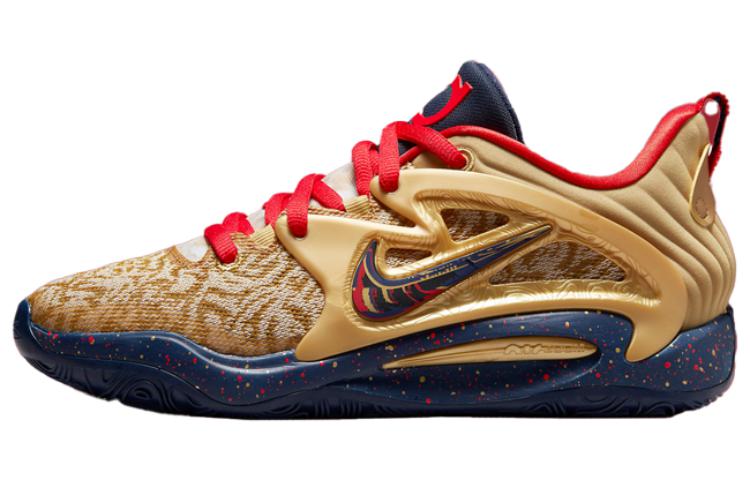 Nike KD 15 Durant 15 \"Olympic\" Fashionable and versatile, shock-absorbing, non-slip and wear-resistant, low-top basketball shoes, men's yellow, foreign version
