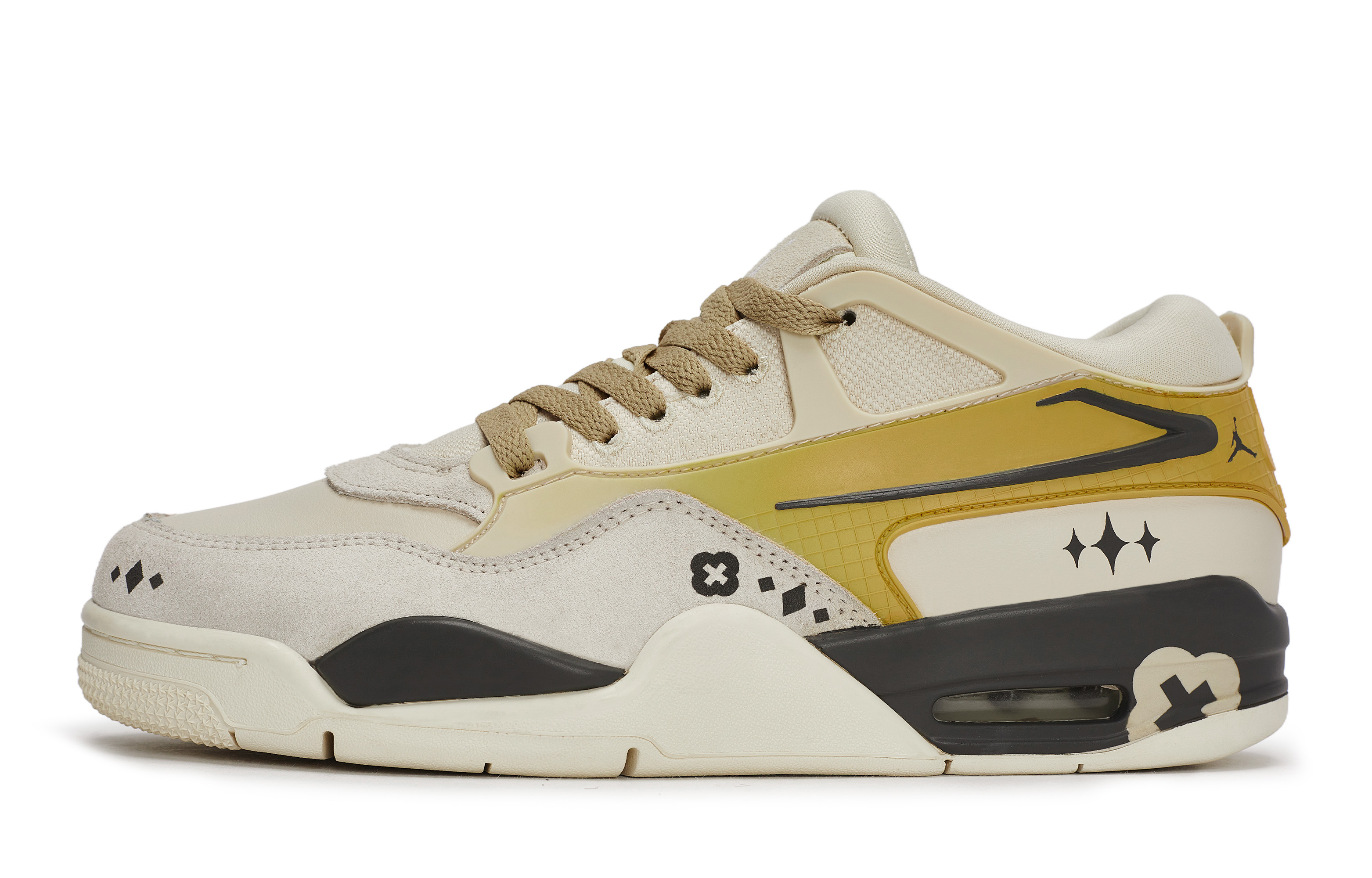 Jordan Air Jordan 4 811 Manufacturing, Butter Honey, Special Shoe Box Abrasion Resistant Low top