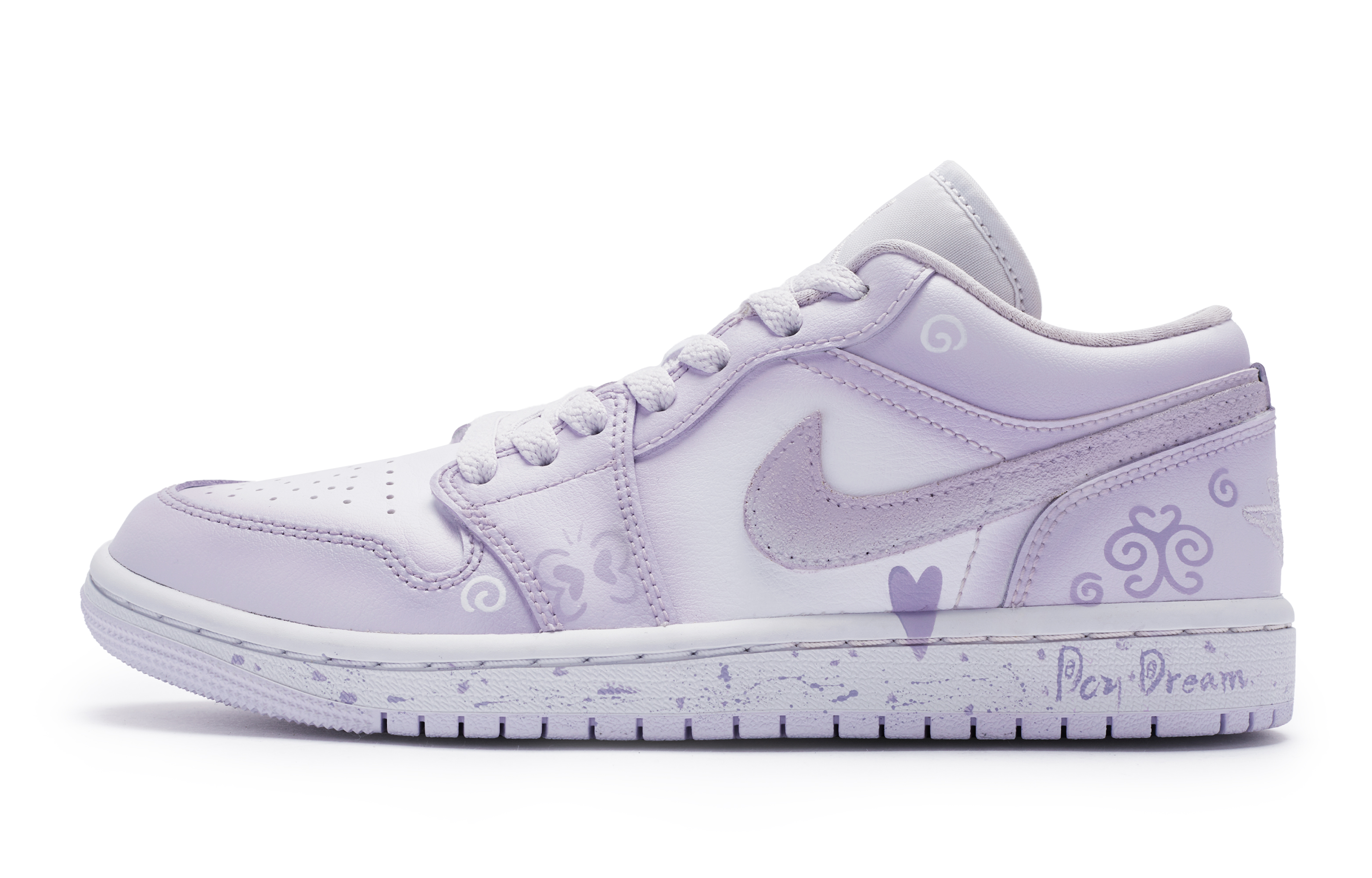 Jordan Air Jordan 1 Low top Vintage Basketball Shoes Women’s White Purple
