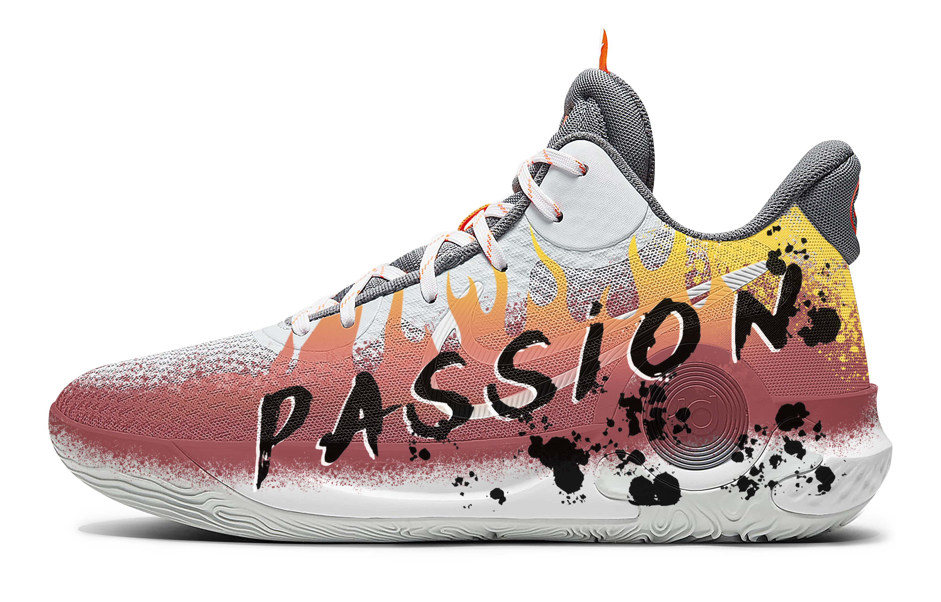 Nike KD Trey 5 IX Passion Flame Slip Resistant Abrasion Resistant Mid top Basketball Shoes Unisex Black White