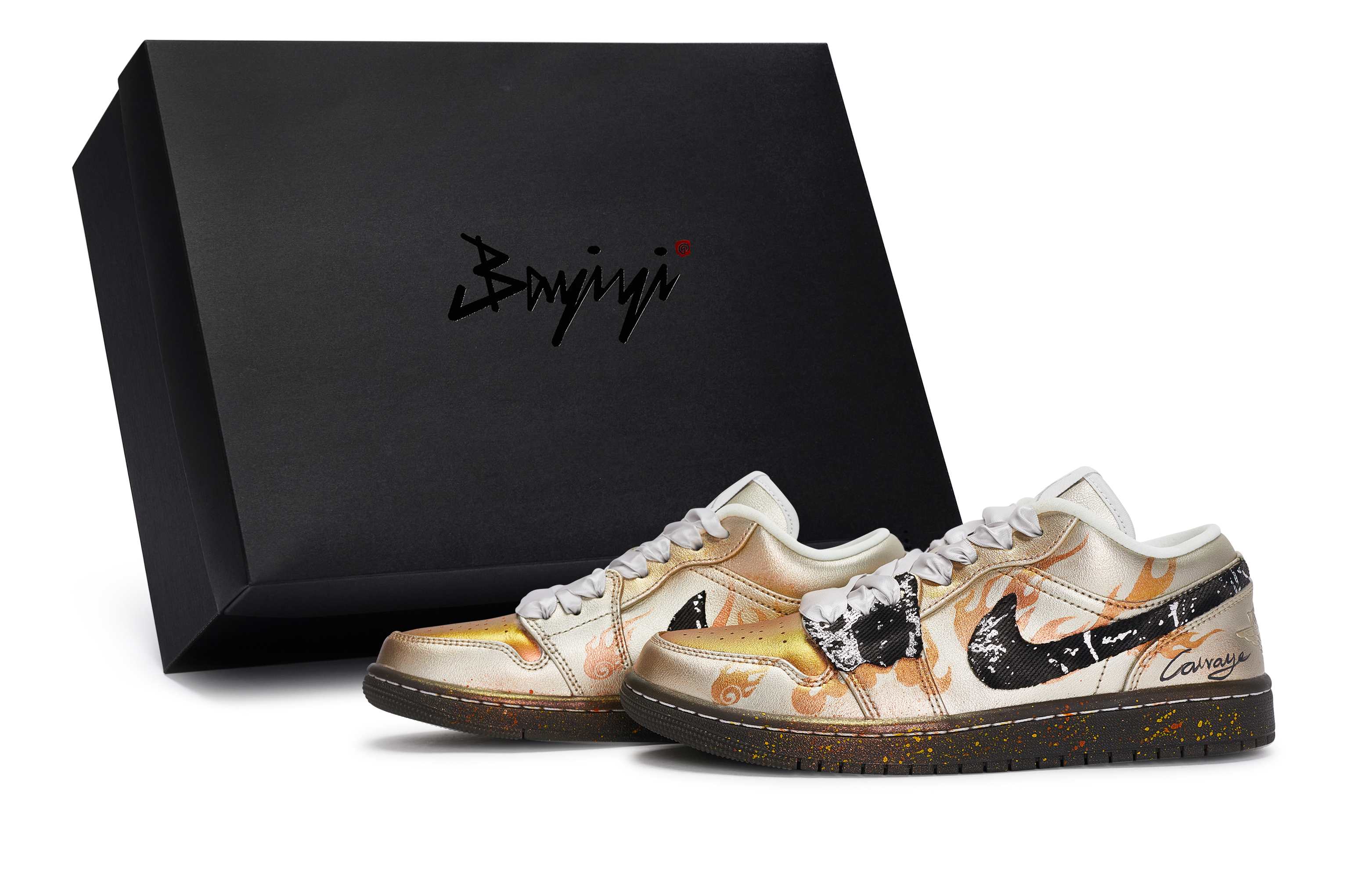 Jordan Air Jordan 1 811 Manufacturing, Fire Lotus Flame Heart, Special Shoe Box Abrasion Resistant Slip Resistant