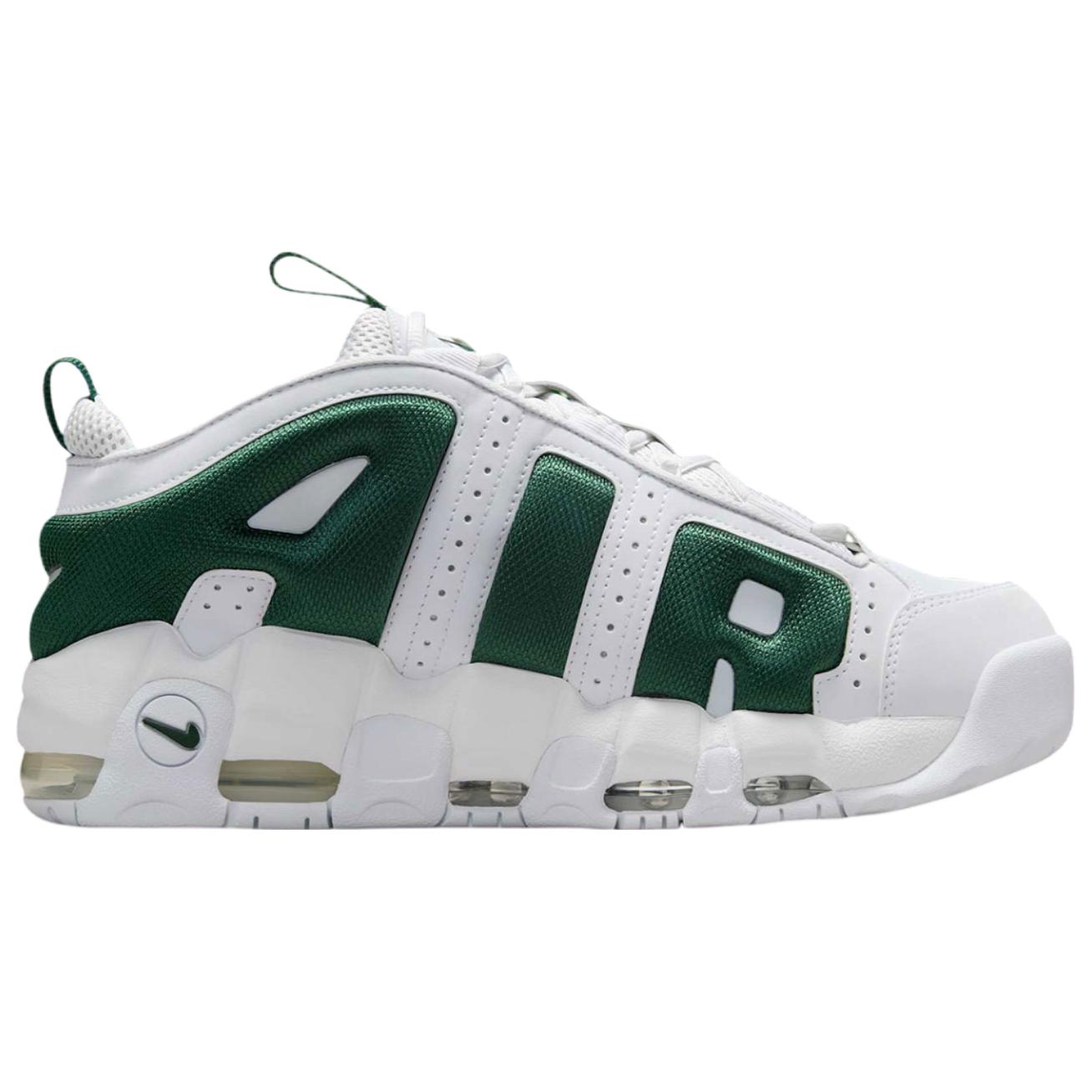 Nike Air More Uptempo Comfortable Low top Basketball Shoes Men’s White Green