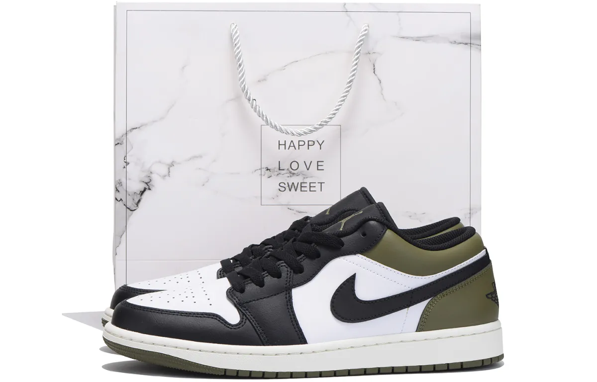 Jordan Air Jordan 1 Slip Resistant Coverage Slip Resistant Coverage Low top Vintage Basketball Shoes Unisex Grass Green