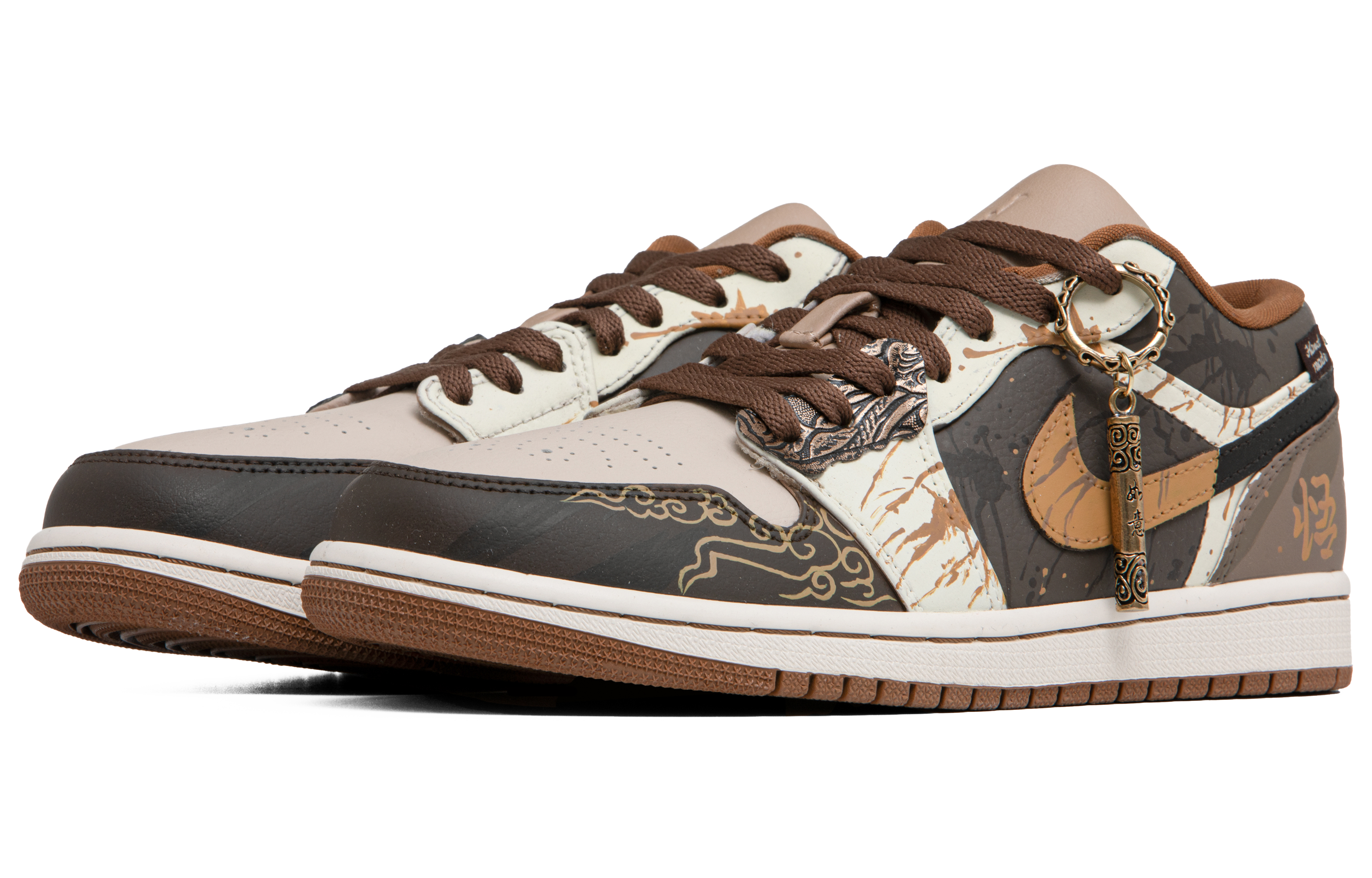 Jordan Air Jordan 1 Abrasion Resistant Breathable Low top Vintage Basketball Shoes Men’s Tan