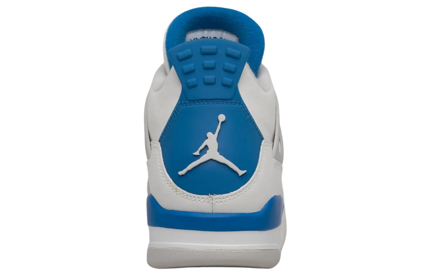 Мужские кроссовки Jordan Air Jordan 4 Retro Military Blue (бело-синие) — 白/军蓝/中性灰 — фото 5