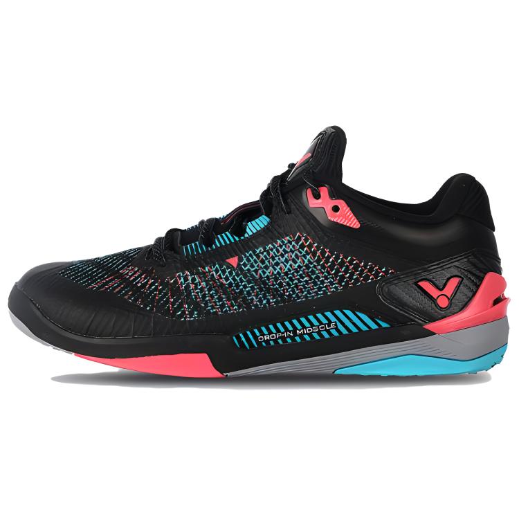 VICTOR Comfortable Cushioning, Wear Resistant Low top Badminton Shoes Unisex Black Red