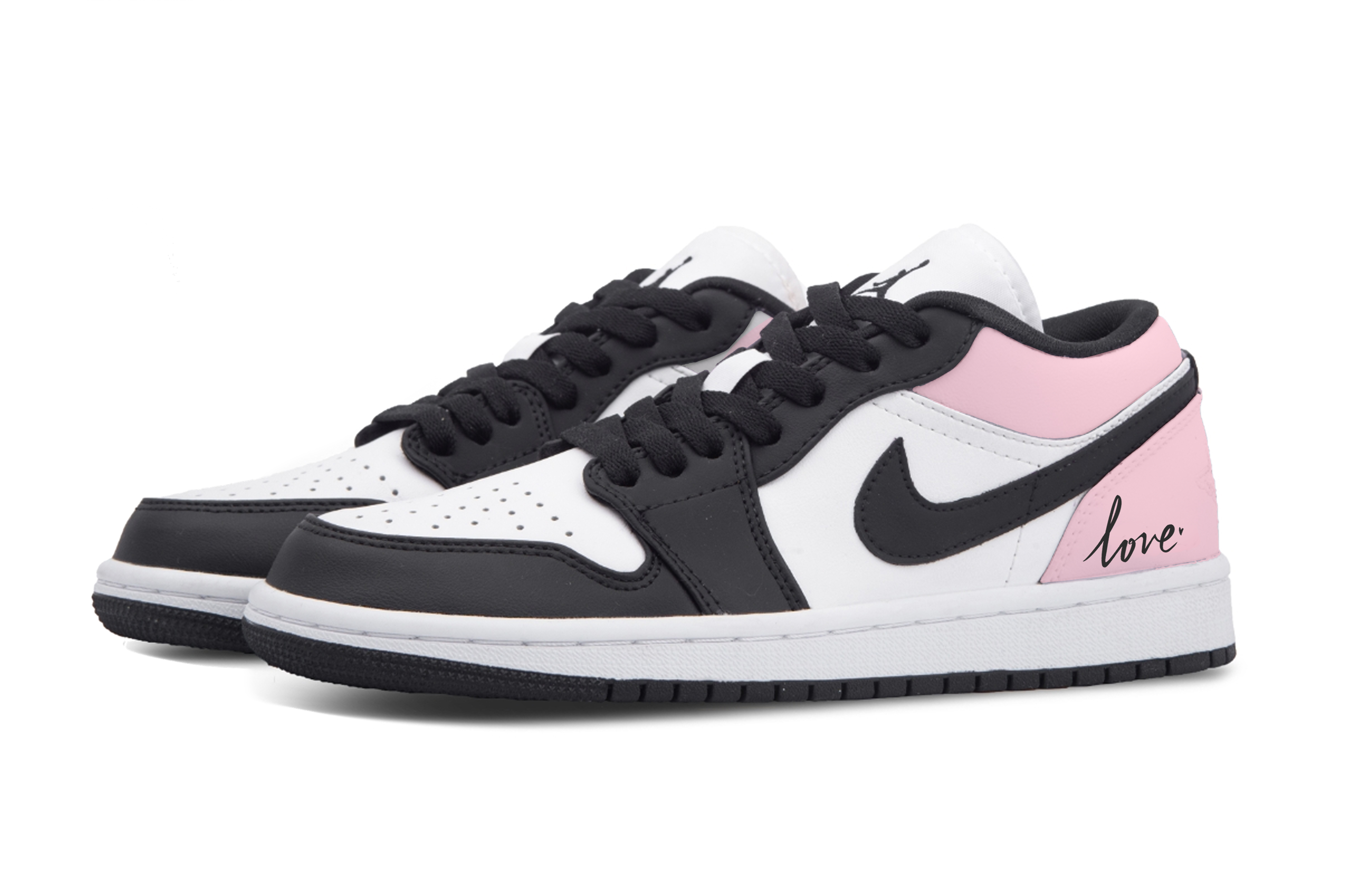 Jordan Air Jordan 1 LOVE Pink Abrasion Resistant Low top Vintage Basketball Shoes Women’s Pink