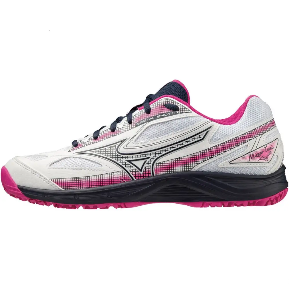 Mizuno Slip Resistant Abrasion Resistant Slip Resistant Abrasion Resistant Low top Tennis Shoes Women's White Pink