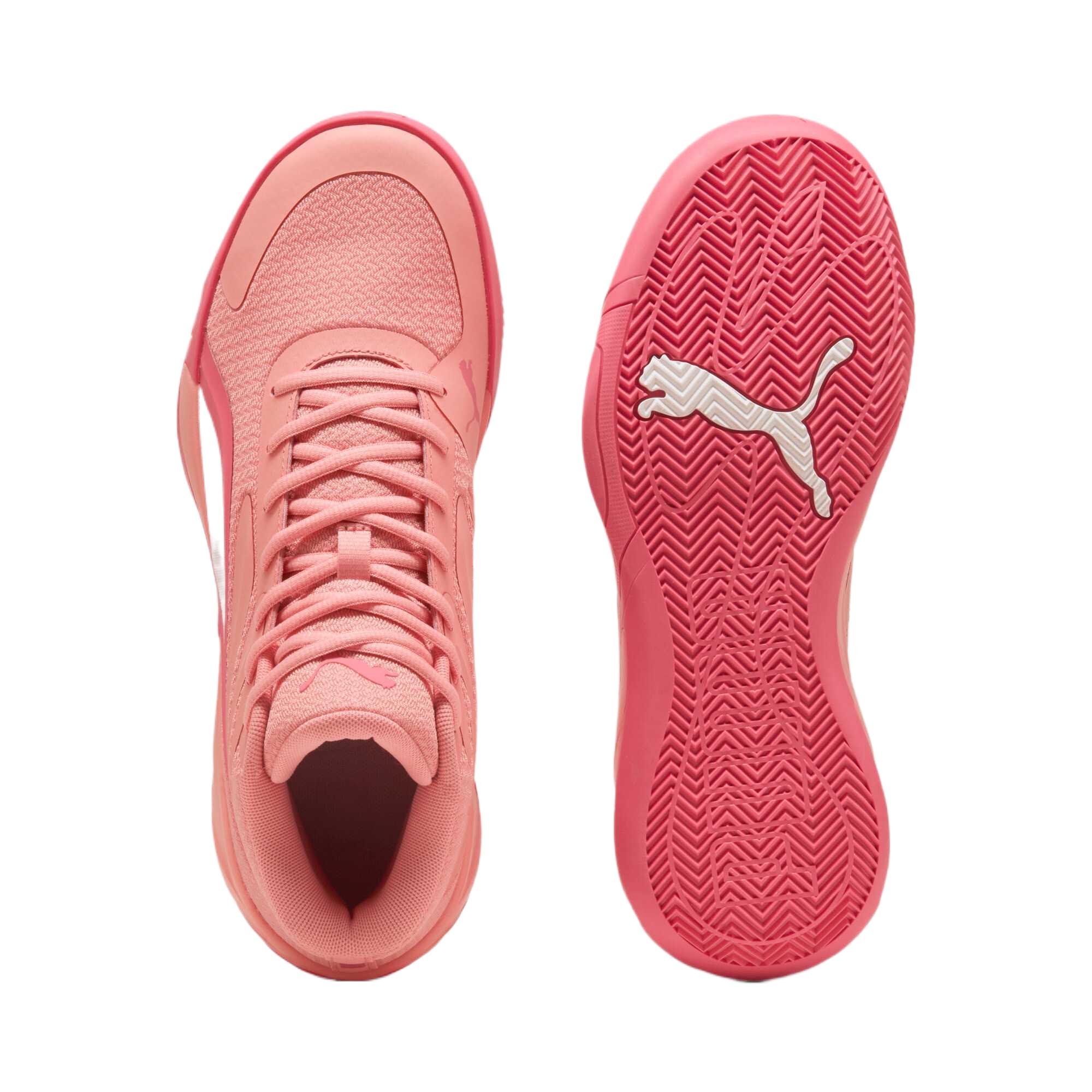 PUMA Trendy Slip Resistant Abrasion Resistant Mid top Basketball Shoes Unisex Pink