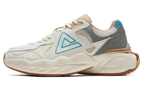 PEAK Taichi Puffy Shoes Cushioning Coverage Lightweight Slip Resistant Low top Chunky Sneakers Men's White