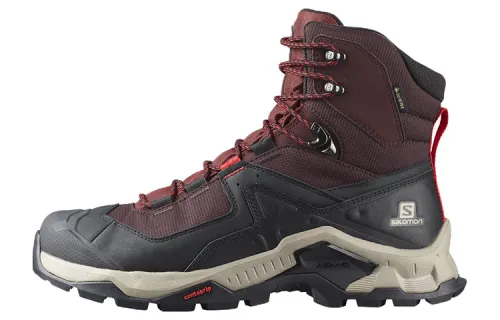 SALOMON Mountaineering & Hiking Shoes Men's High Top Black/Red