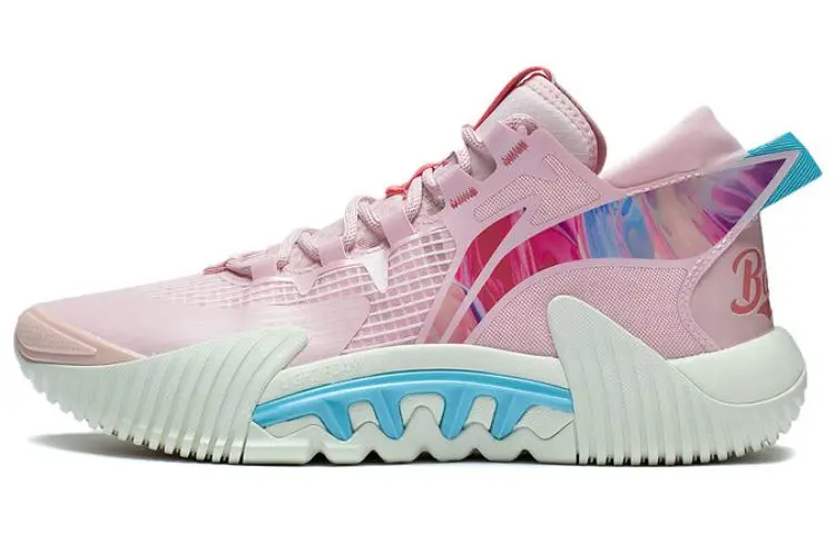 Li Ning Badfive 2 Low Comfortable Cushioning Slip Resistant Abrasion Resistant Low top Basketball Shoes Men's Pink