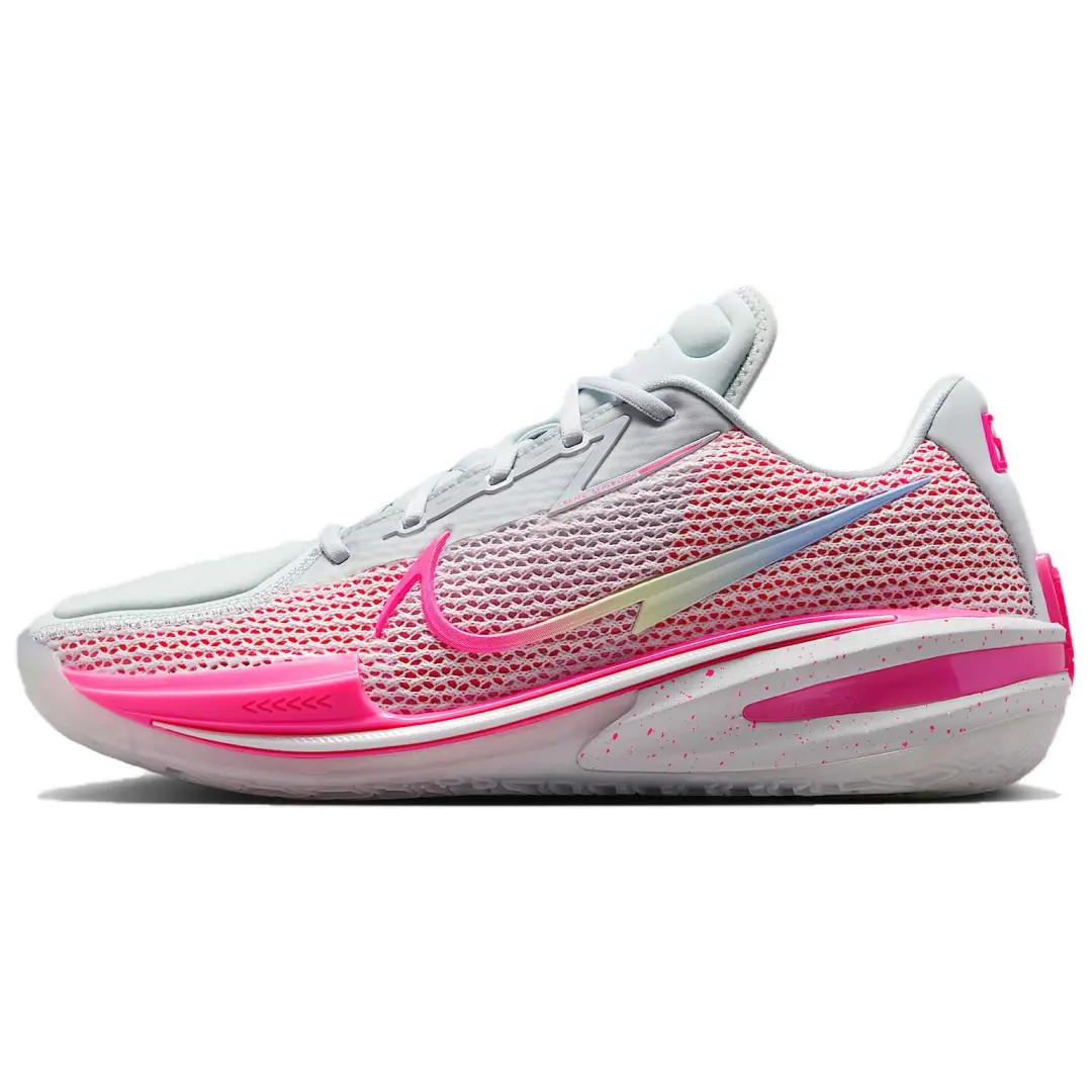 Nike Air Zoom G.T. Cut 1 Slip Resistant Abrasion Resistant Low top Basketball Shoes Unisex White Pink