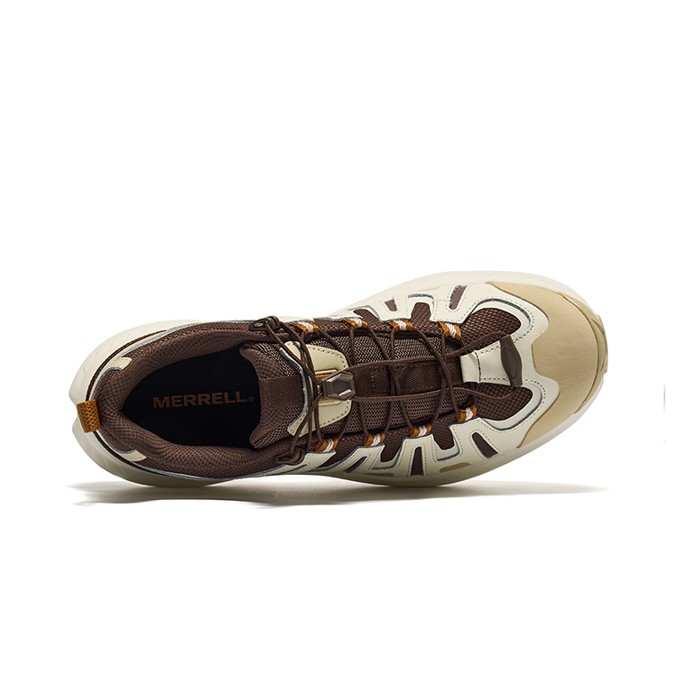 MERRELL Cushioning Slip Resistant Abrasion Resistant Breathable Low top Outdoor Hiking Shoes Men’s Khaki Brown
