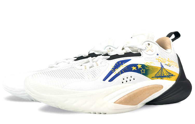 Li Ning Speed 10 Low top Basketball Shoes Men’s White Gold