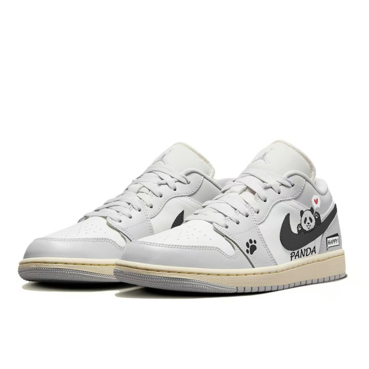 Jordan Air Jordan 1 Low top Vintage Basketball Shoes Women’s Gray White