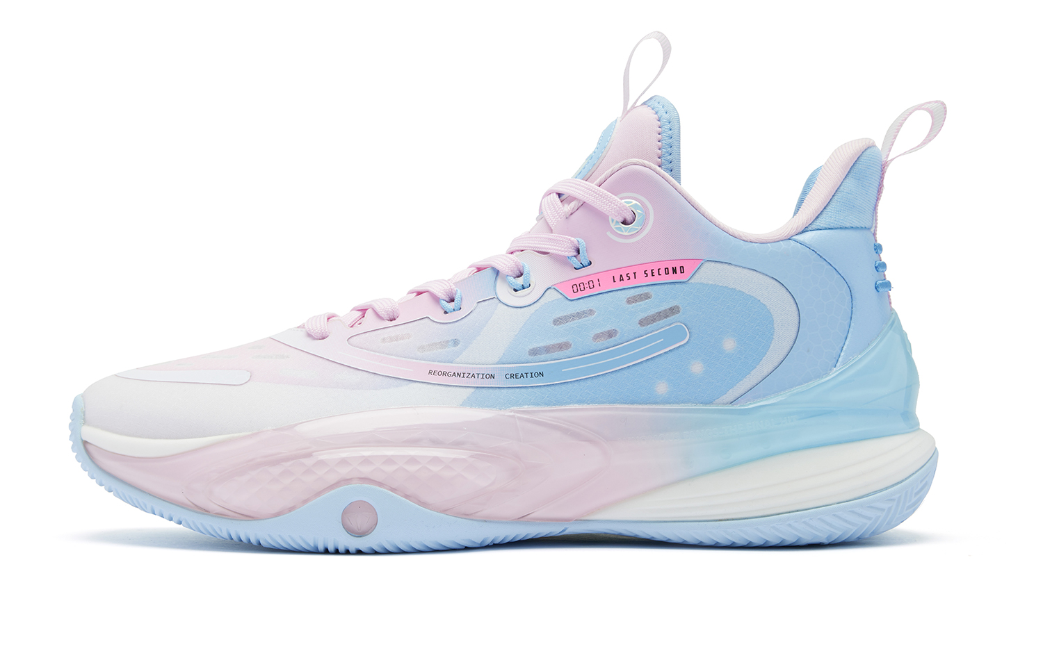 QIAODAN Killing Move 3.0 Cushioning, Wear Resistant Mid top Basketball Shoes Men’s Blue White Pink