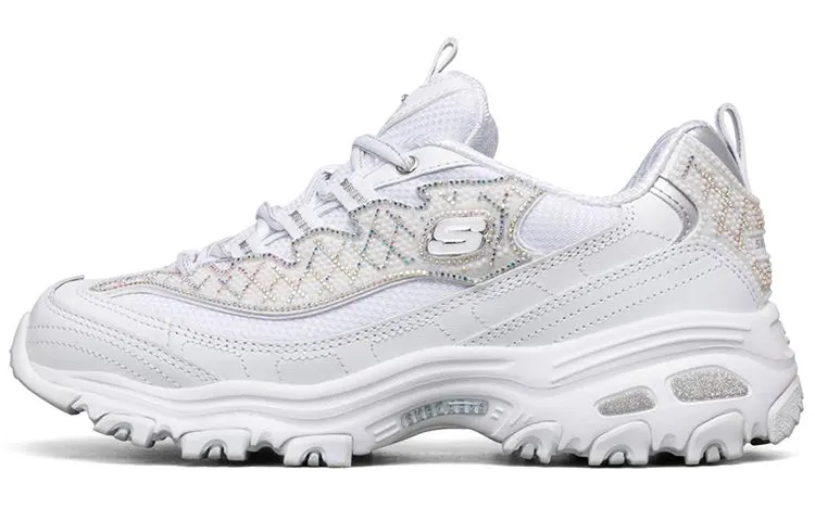 Skechers D'LITES Low top Chunky Sneakers Women's White Silver